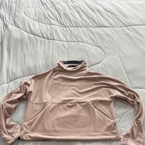 PRANA Pink Turtleneck Sweater,velvet, cropped